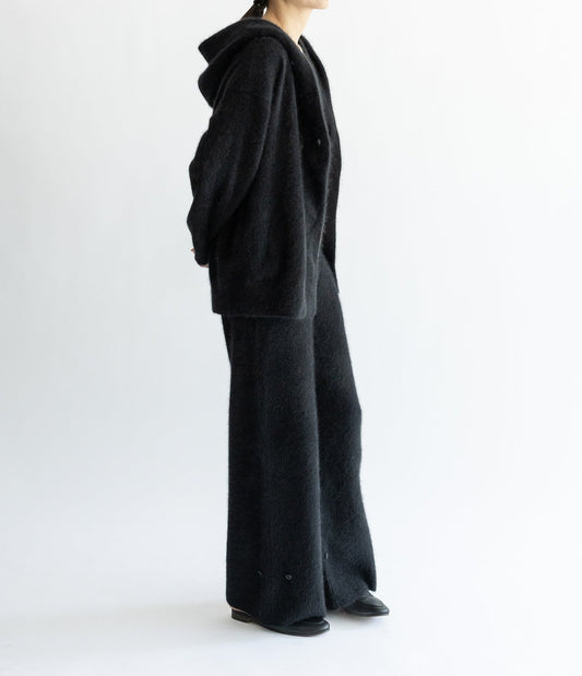 Cardigan à capuche en laine de raton laveur & renard CT Plage Noir