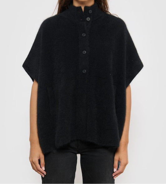 Poncho Neck en laine de raton laveur CT Plage Noir