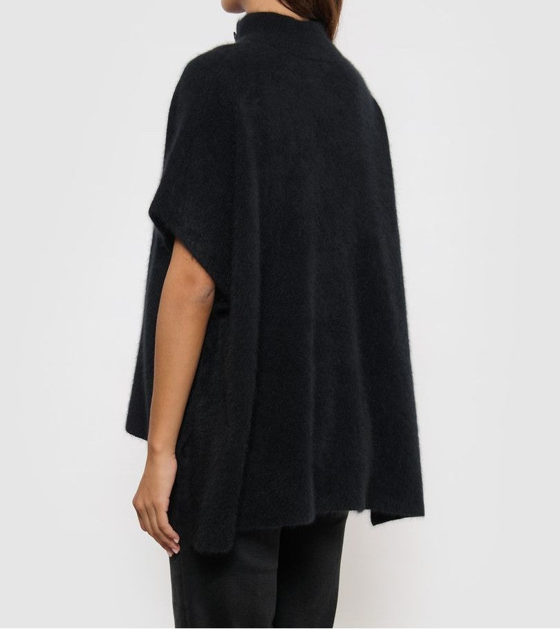 Poncho Neck en laine de raton laveur CT Plage Noir