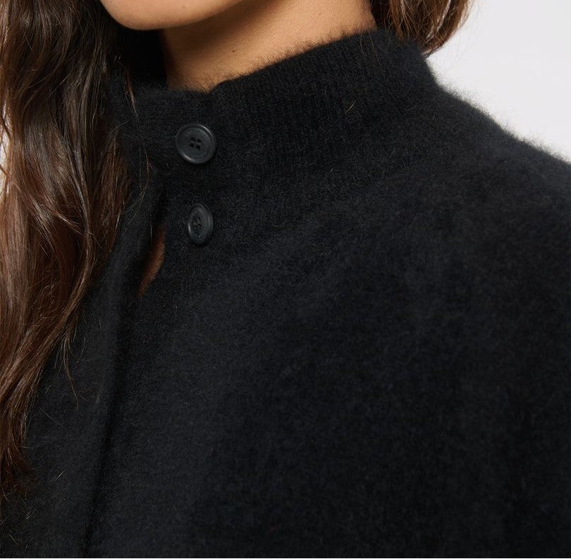 Poncho Neck en laine de raton laveur CT Plage Noir