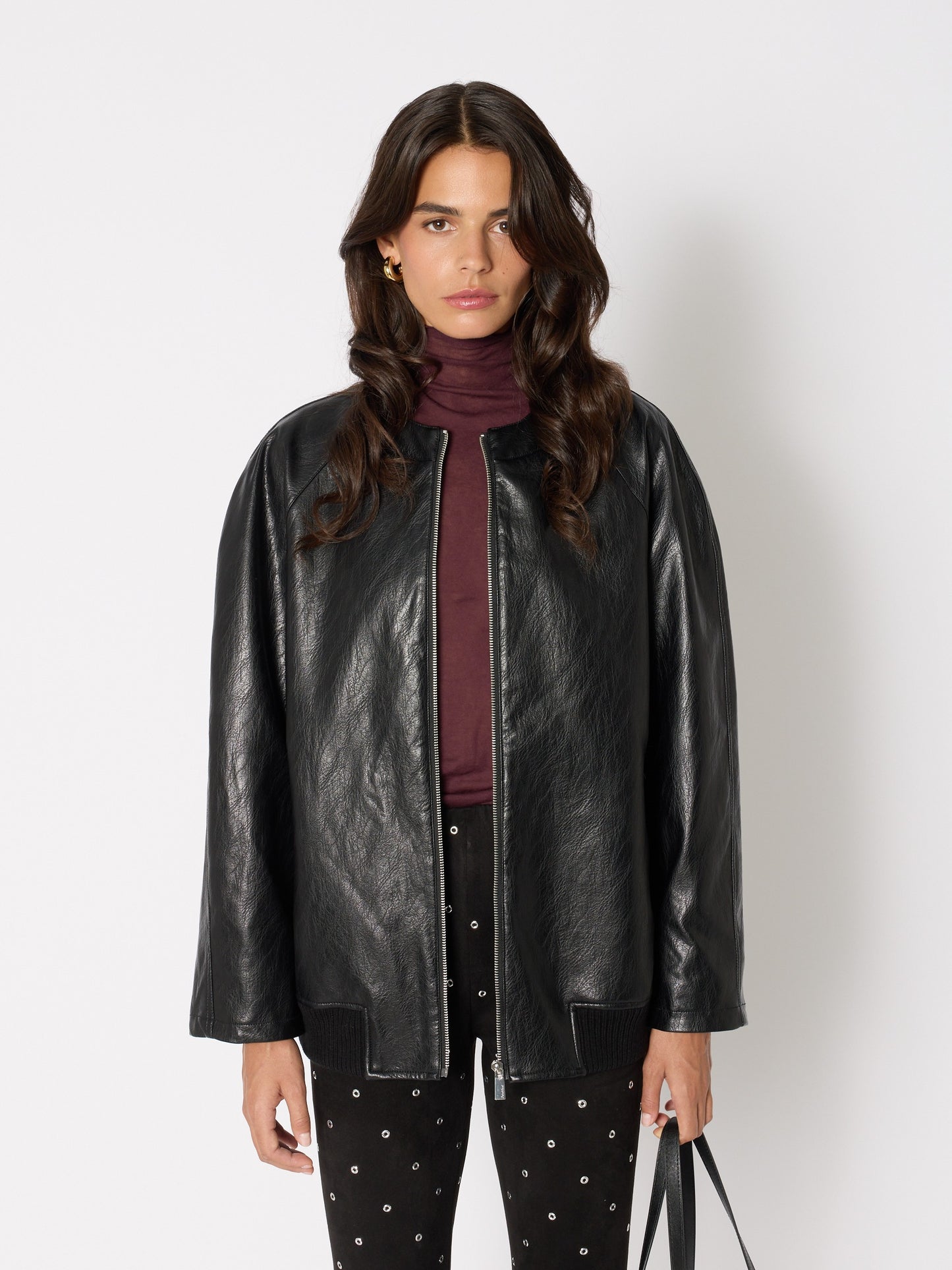 Veste large Garda en simili cuir Berenice