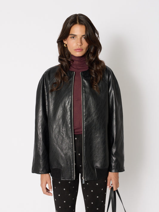 Veste large Garda en simili cuir Berenice