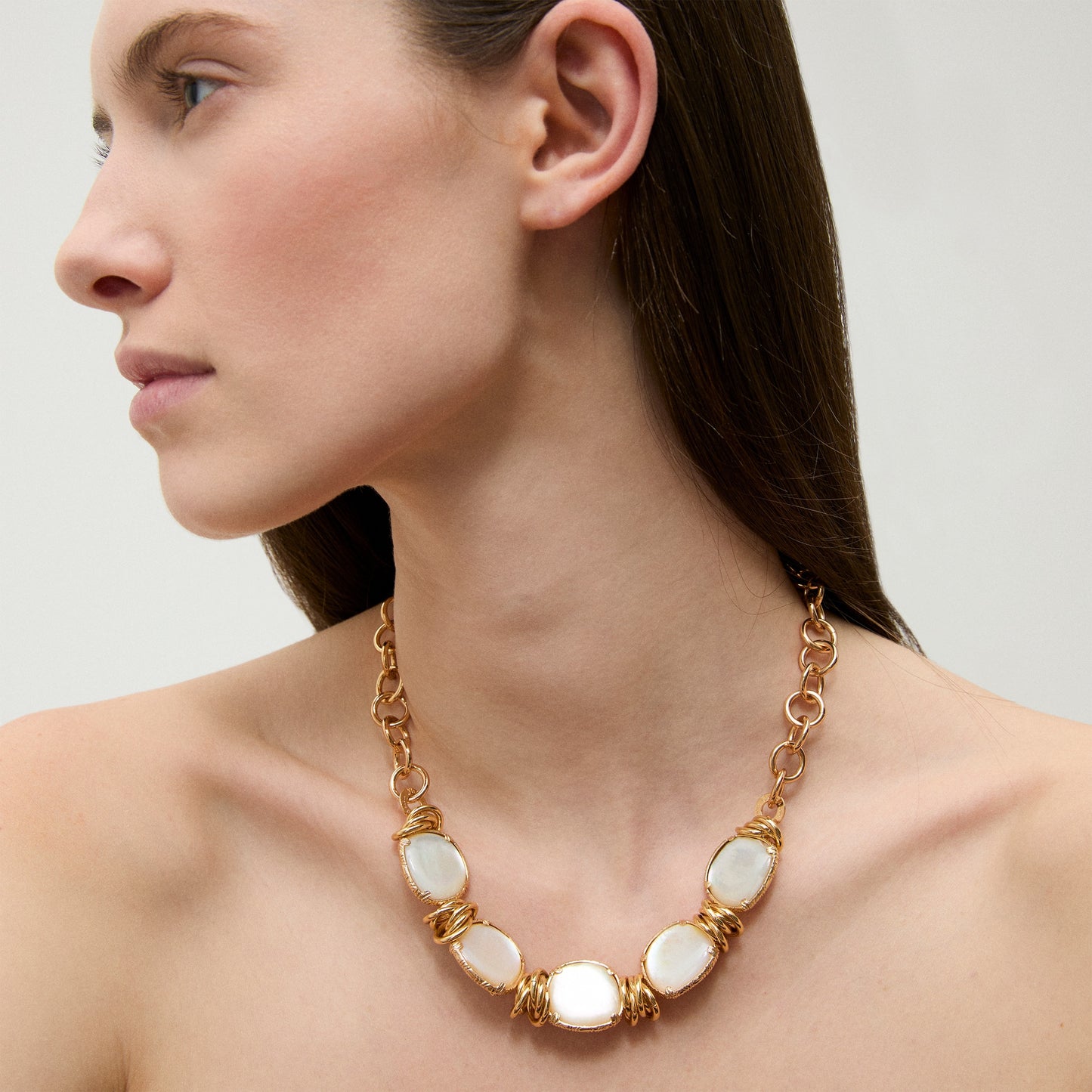 Collier Sirena doré - Nacre blanche GAS Bijoux