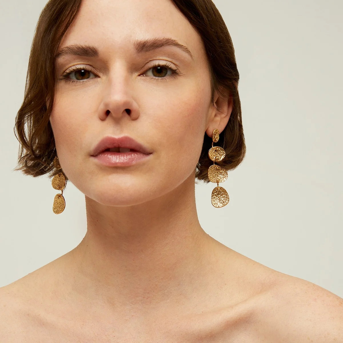 Boucles d'oreilles Eclipse 4 rangs dorées GAS Bijoux