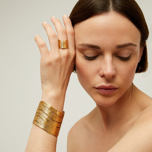 Bague Wave dorée GAS Bijoux