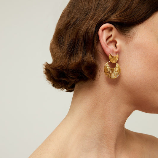 Boucles d'oreilles Luna Wave mini dorées GAS Bijoux