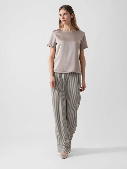 Tee shirt en satin et jersey ZONA Max Mara weekend beige