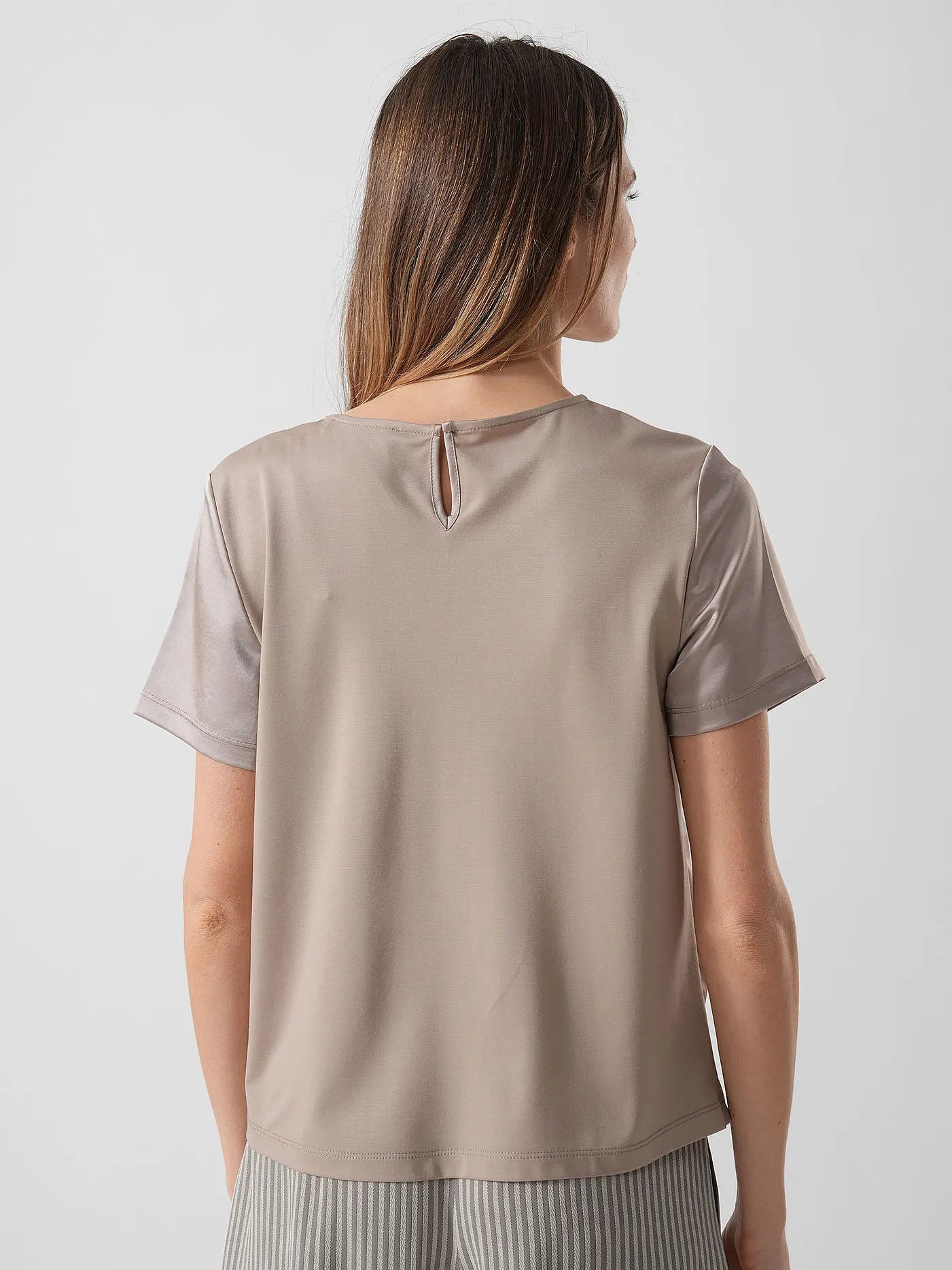 Tee shirt en satin et jersey ZONA Max Mara weekend beige